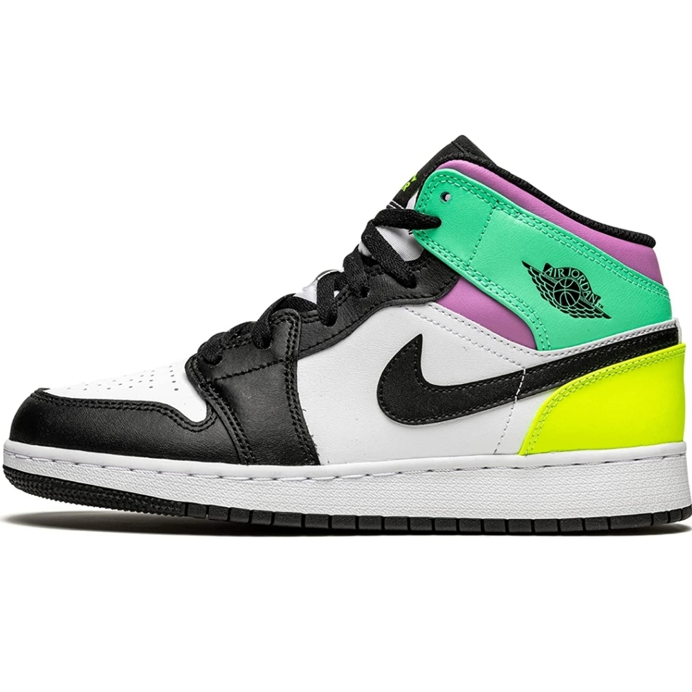Jordan 1 Mid Pastel/Black/ Volt Green Glow